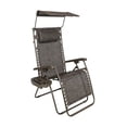 thumbnail image 1 of Bliss Hammocks Brown Jacquard 26" Wide Zero Gravity Chair w/ Adjustable Canopy, Drink Tray & Pillow, 300 Lb. Capacity, 1 of 21