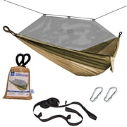 Bliss Hammocks Camping Hammock in a Bag W/ Mosquito Net & Tree Straps, 54-inch Wide, 350 lb. Capacity Desert Storm