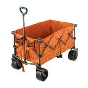 Bliss Hammocks Collapsible Wagon Cart W/ Storage Bag & Beverage Holders, 175 lb. Capacity, for Garden, Beach, Sports, & Camping (Amber Leaf)