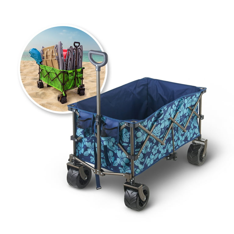 Bliss Hammocks 36” Collapsible Garden Cart/Beach Wagon w/ Storage Bag, Waterproof