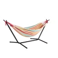 thumbnail image 1 of Bliss Hammocks 60" Wide Hammock & Built-in Stand w/ Carrying Case & Hanging Hardware , Indoor, Outdoor, Poolside, Patio, Backyard , Heavy Duty, Strong & Durable , 400 Lbs Capacity-Watermelon Stripe, 1 of 6