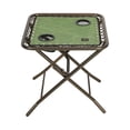 thumbnail image 1 of Bliss Hammocks Folding Square Side Table W/ 2 Built-in Cup Holders, 20-in. Surface (Green Banana Leaf), 1 of 10