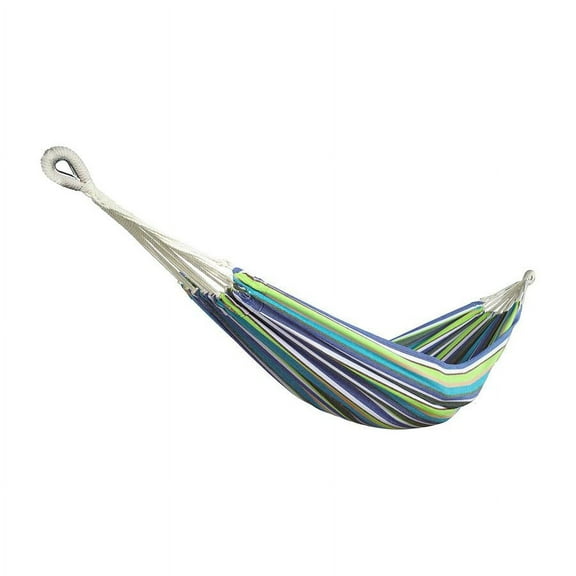 Bliss Hammocks Hammock in a Bag w/ Hand-woven Rope loops , 220 lbs Capacity , Garden Stripe , 77" L x 40" W