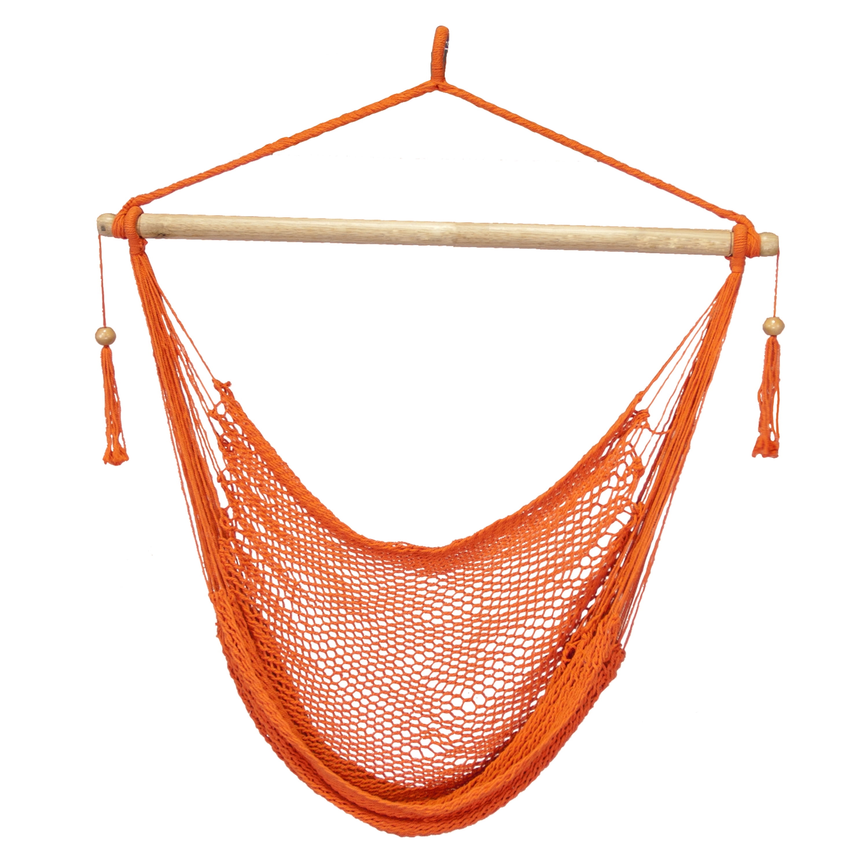 Bliss Hammocks Island Rope Hammock Chair W/ Spreader Bar - Orange, 60" L x 40" W