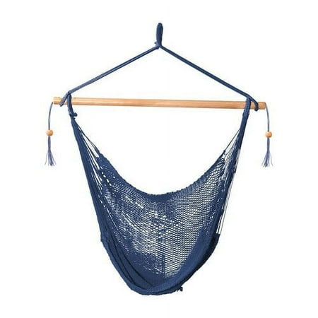 Bliss Hammocks Island Rope Hammock Chair w/ Spreader Bar - Blue, 60" L x 40" W