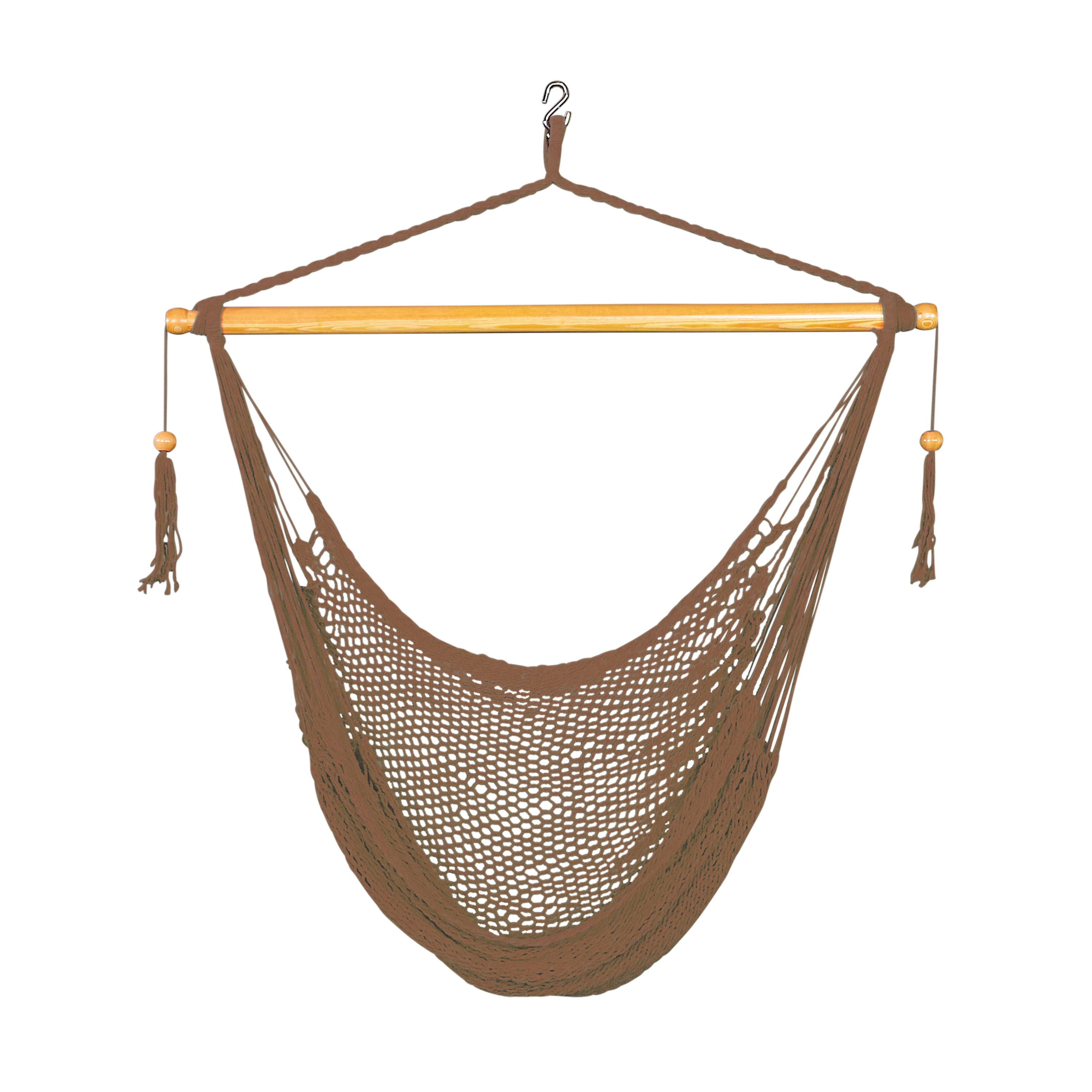 Bliss Hammocks Island Rope Hammock Chair with Spreader Bar Brown, 60" L x 40" W