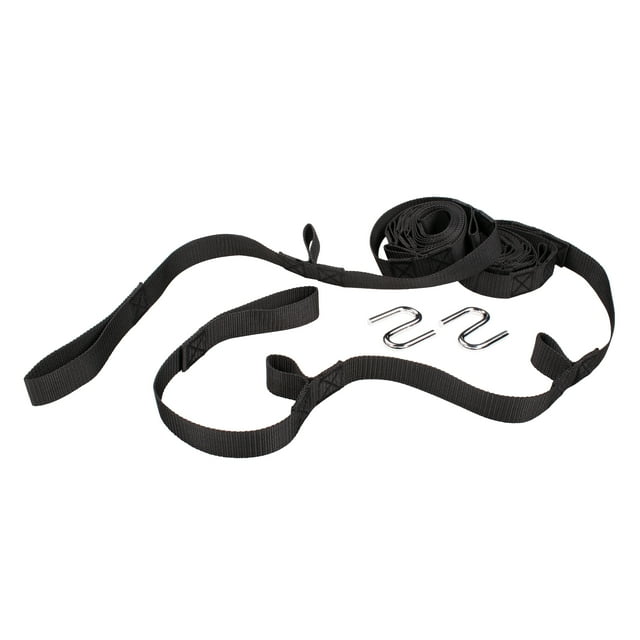 Bliss Hammocks Polyester Hammock Suspension System in Black, Each Strap
