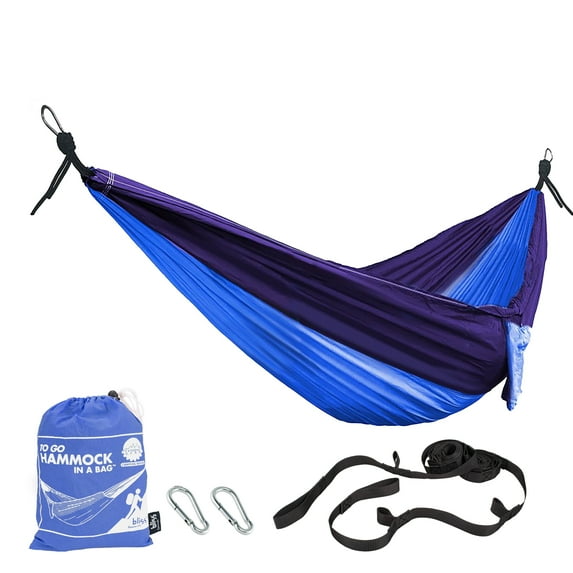 Bliss Hammocks Portable Travel Camping Hammock in a Bag W/ Tree Straps, 54-inch Wide, 300 lb. Capacity (Royal Bliss)