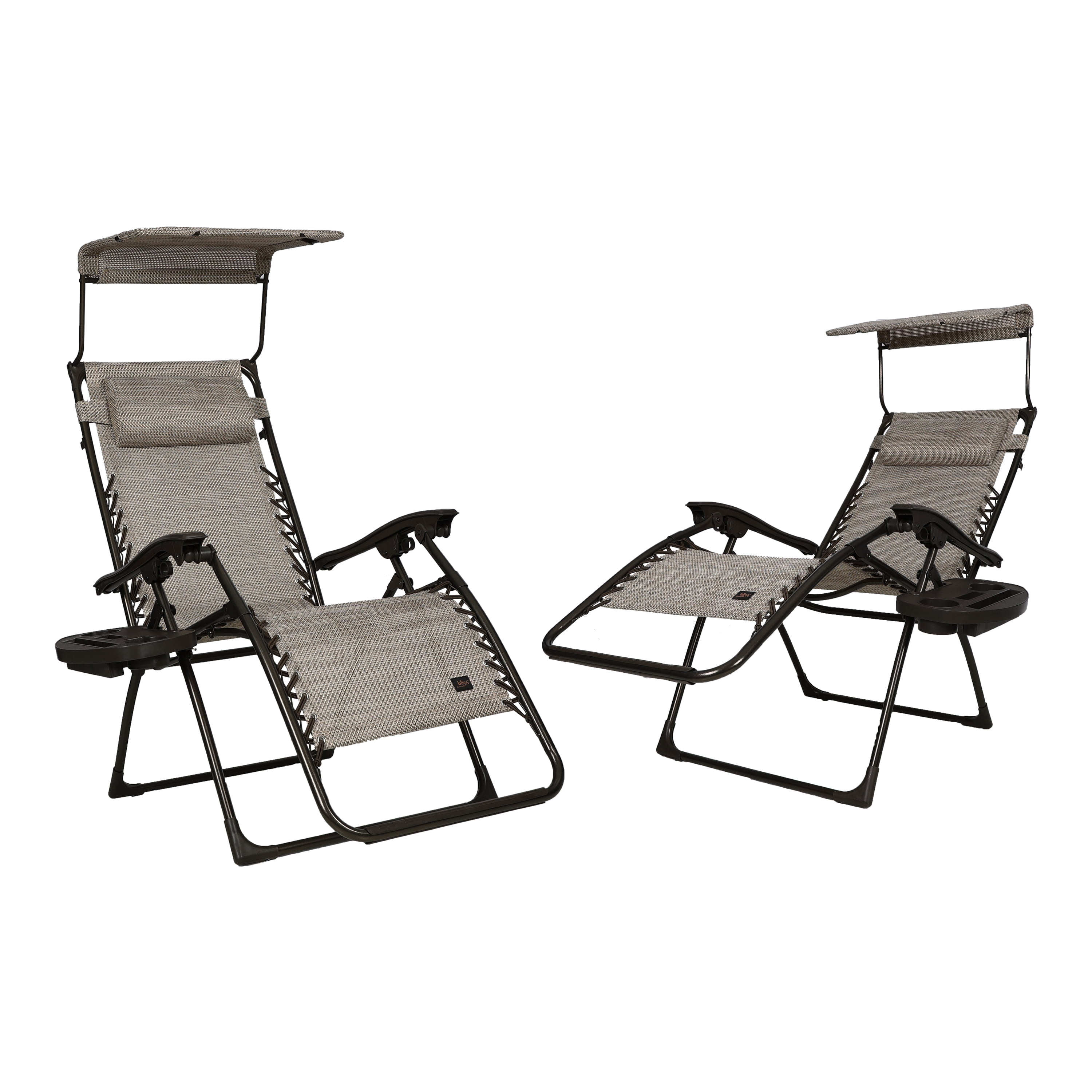 Shell Free Chair Bliss Hammocks Set of 2 Gravity Free Chairs W/ Canopy, Drink Tray, and ...