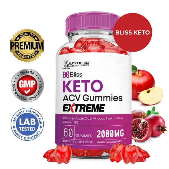 Bliss Keto Extreme ACV Gummies 2000mg Dietary Supplement 60 Gummys