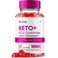 thumbnail image 1 of Bliss Keto Gummies, Bliss Keto ACV Gummies Advanced 1000MG Formula, Bliss Apple Cider Vinegar Folate Vitamin B6 B12 Beet Root Pomegranate Vegan Non GMO Keto Supplement (60 Gummies), 1 of 5