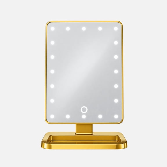 Bliss LED Vanity Mirror with Bluetooth Speaker, Magnifying Mirror, Adjustable LED Lighting, 180 Degree Rotation, Hands-Free Calling, Portable, 1 Count