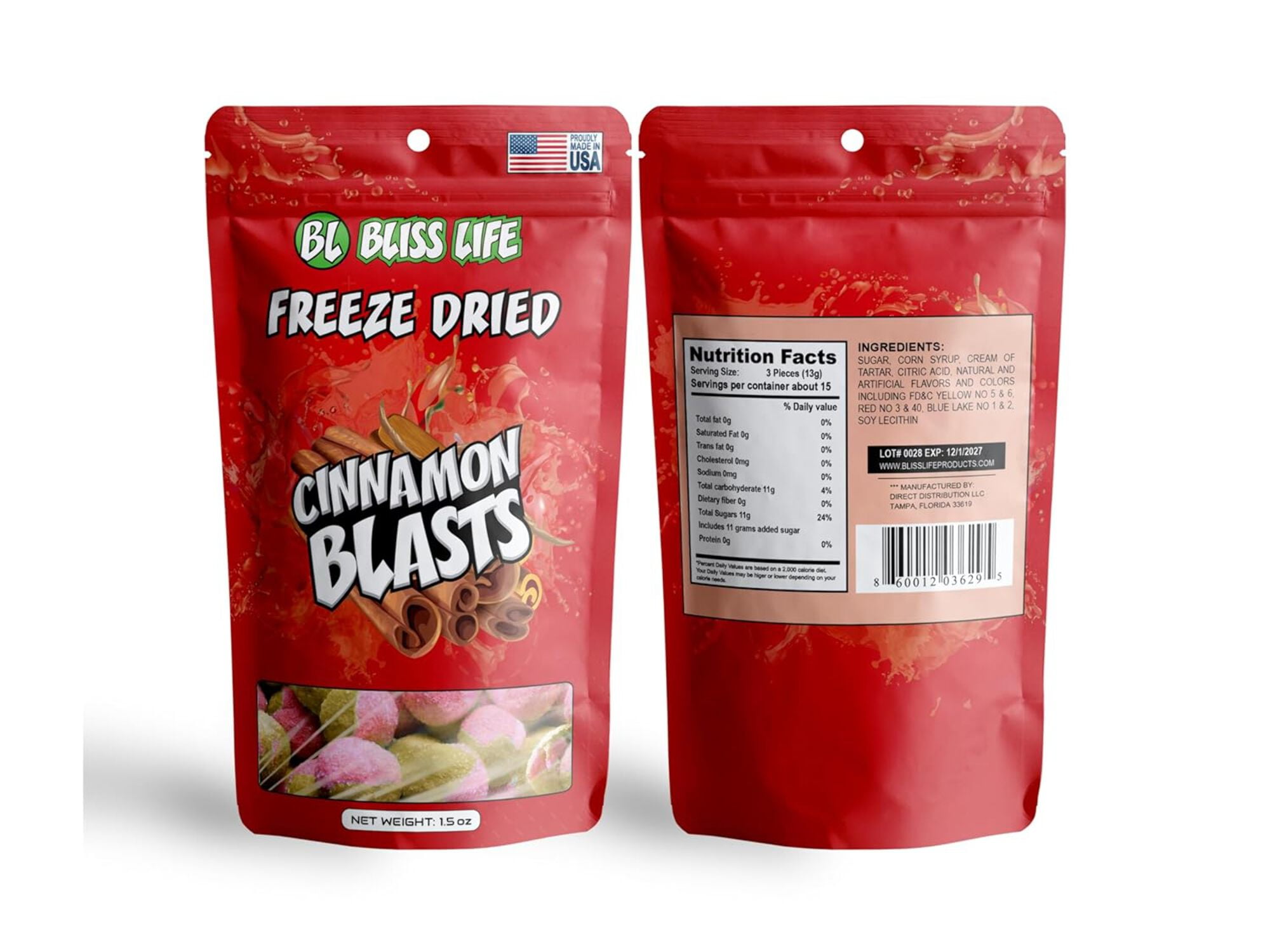 Bliss Life Cinnamon Blast Freeze Dried Candy 1.5 oz