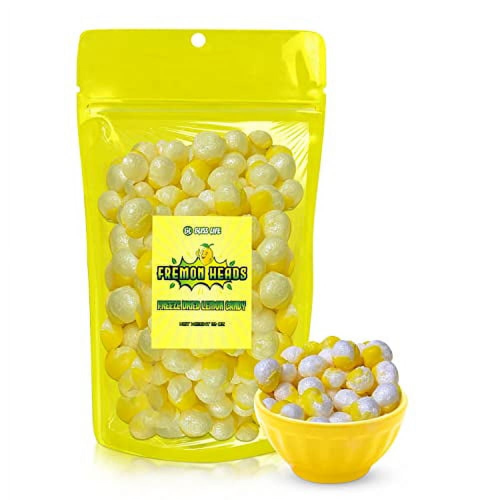 Bliss Life Fremon Heads Freeze Dried Lemonheads Candy 3OZ Package Freeze Dried Lemon Head Candy