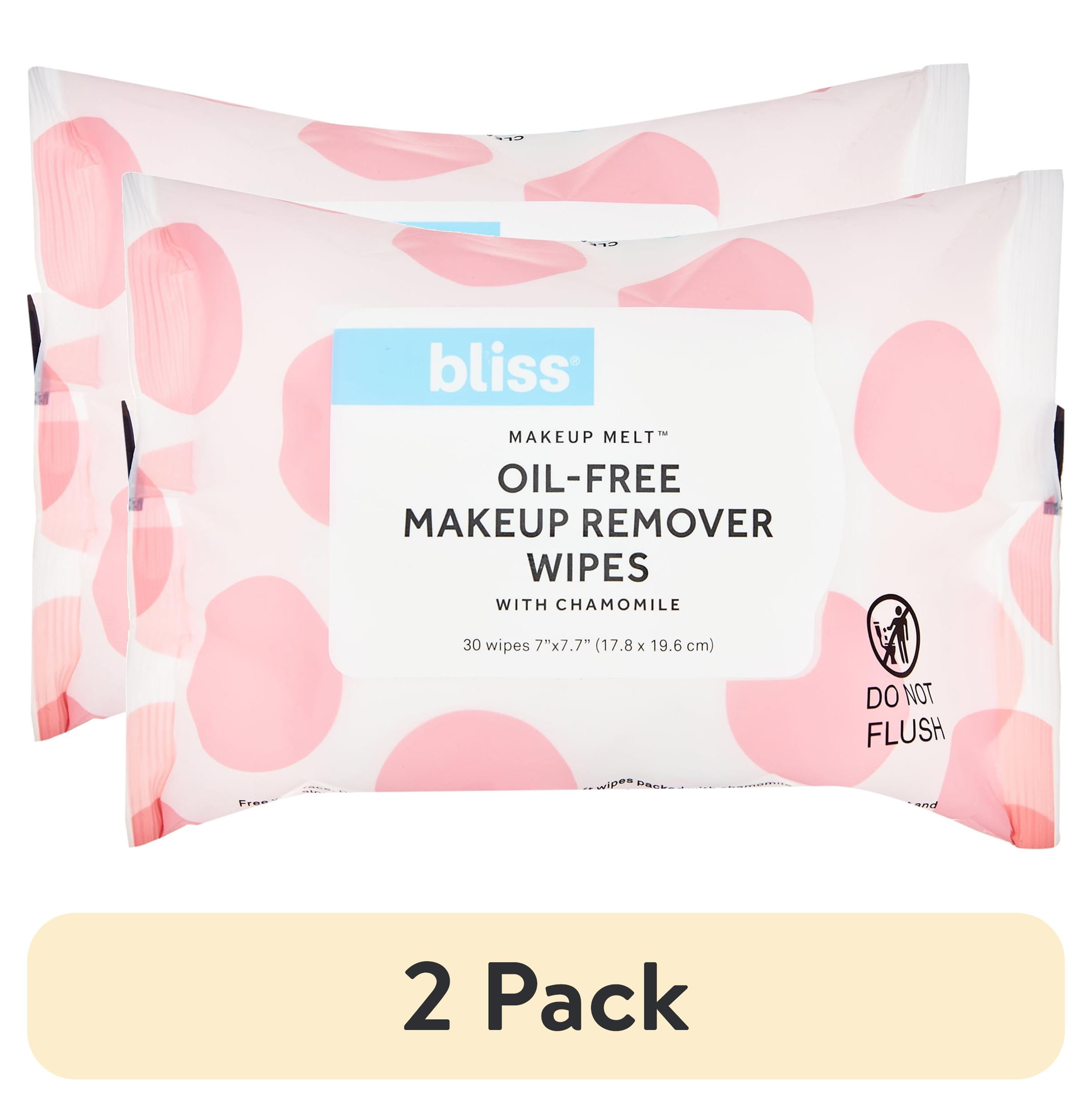 (2 pack) Bliss Makeup Melt OilFree Makeup Remover Wipes, Facial