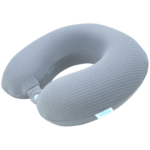 Bliss Memory Foam Neck Pillow - Soft U-Shaped Neck Support Travel Pillow with Washable Cover