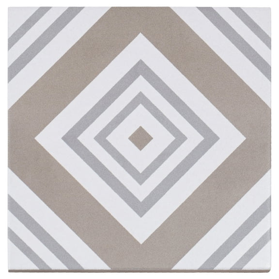 Bliss Monaco Brown 8-in. Encaustic Spanish/Moroccan Patterned Glazed Porcelain Wall & Floor Tile