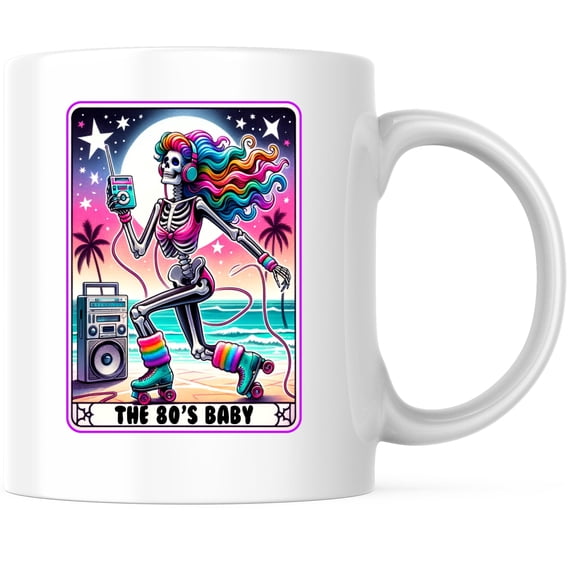 Bliss Monkey Co. The 80s Baby Tarot Card Coffee Mug - Mystical 80s Retro Tarot Card Coffee Mug - 11 Ounce Coffee Cup - Premium Ceramic - Design Printed On Both Sides - BMCM02536