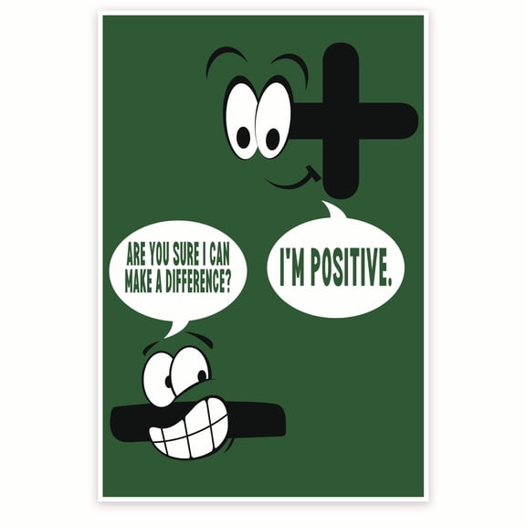 Bliss Monkey Co. Are You Sure I Can Make A Difference Poster - Funny Math Pun Poster - Addition and Subtraction Poster - 12 x 18 Inch Poster - Unframed - Premium 100lb Gloss - Made In USA - BMCP0328