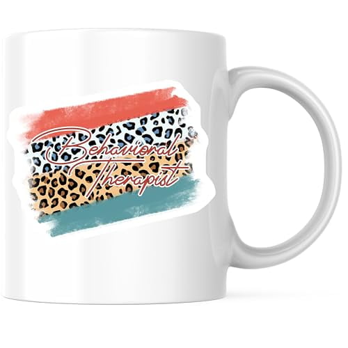 Bliss Monkey Co. Behavioral Therapist Coffee Mug - Animal Print Design Mug - 11 Ounce Coffee Mugs - Design Printed On Both Sides - High Quality Ceramic - BMCM3175