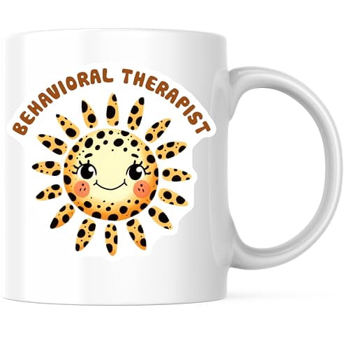 Bliss Monkey Co. Behavioral Therapist Coffee Mug - Smiling Sun - Cute Therapy Mug 11 Ounce Coffee Mug - Design Printed On Both Sides - High Quality Ceramic - BMCM3177