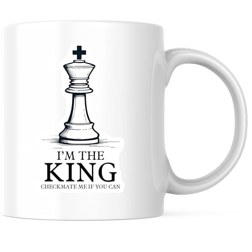 Bliss Monkey Co. Chess King Coffee Mug - I'm the King Checkmate Mug - Chess Lover Gift 11 Ounce Mug - Design Printed On Both Sides - High Quality Ceramic - BMCM3188