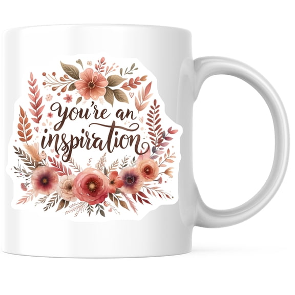 Bliss Monkey Co. Clever Inspirational Coffee Mug - Floral Design Mug - Motivational Quote Ceramic Mug 11 Ounce - Premium Ceramic - Design Printed On Both Sides - BMCM04430