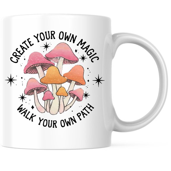 Bliss Monkey Co. Create Your Own Magic Coffee Mug - Walk Your Own Path Mug - Inspirational And Quirky 11 Ounce Coffee Cup - Premium Ceramic - Design Printed On Both Sides - BMCM02882