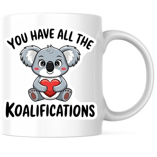 Bliss Monkey Co. Cute Koala Coffee Mug - You Have All The Koalifications - Fun Animal Themed 11 Ounce Ceramic Cup - Premium Ceramic - Design Printed On Both Sides - BMCM03763