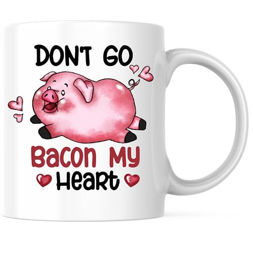 Bliss Monkey Co. Cute Pig Coffee Mug - Heartwarming Bacon Mug - Funny Animal 11 Ounce Coffee Mug - Premium Ceramic - Design Printed On Both Sides - BMCM02898