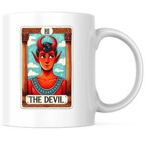 Bliss Monkey Co. The Devil Coffee Mug - Spiritual Metaphysical Mystical Coffee Mug - 11 Ounce Coffee Cup - Premium Ceramic - Design Printed On Both Sides - BMCM02264