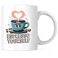 thumbnail image 1 of Bliss Monkey Co. Espresso Yourself Coffee Mug - Fun and Playful Coffee Mug - 11 Ounce Mug for Coffee Lovers - Premium Ceramic - Design Printed On Both Sides - BMCM04603, 1 of 6