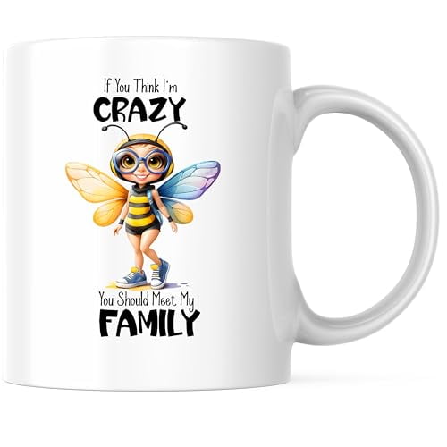 Bliss Monkey Co. Funny Bee Character Coffee Mug - Humorous Quote Mug - Quirky Insect Design 11 Ounce Coffee Mug - Premium Ceramic - Design Printed On Both Sides - BMCM02934