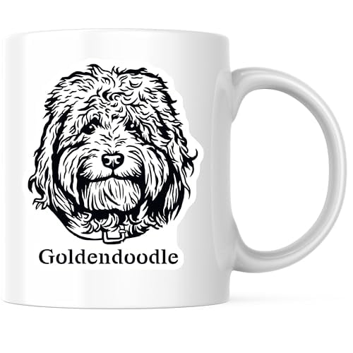 Bliss Monkey Co. Goldendoodle Coffee Mug - Cute Dog Lover Mug - 11 Ounce Ceramic Cup - Premium Ceramic - Design Printed On Both Sides - BMCM04012
