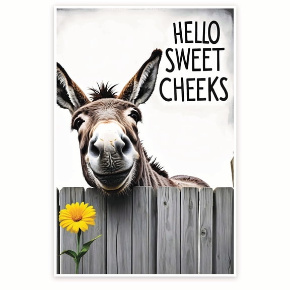 Bliss Monkey Co. Hello Sweet Cheeks Poster - Bathroom Wall Art Decor - Funny Humor Bathroom Decorations - 12 x 18 Inch Poster - Unframed - Premium 100lb Gloss - Made In USA - BMCP0102