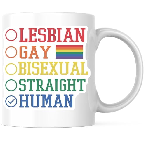 Bliss Monkey Co. Human Rights Pride Coffee Mug - Inclusive Pride Design - 11 Ounce Ceramic Mug - Premium Ceramic - Design Printed On Both Sides - BMCM04125