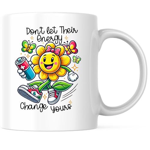 Bliss Monkey Co. Inspirational Flower Coffee Mug - Cheerful Motivational Mug - Vibrant 11 Ounce Ceramic Cup - Premium Ceramic - Design Printed On Both Sides - BMCM02897