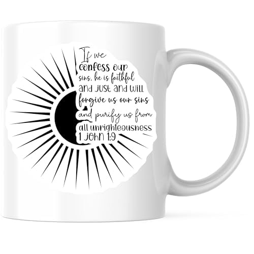 Bliss Monkey Co. Inspirational Quote Coffee Mug - Faithful and Just Design - 11 Ounce Ceramic Tea Cup - Premium Ceramic - Design Printed On Both Sides - BMCM03853