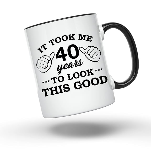 Bliss Monkey Co. It Took Me 40 Years to Look This Good - Funny Birthday Coffee Cup - 40th Birthday Gift - 11 Ounce Coffee Mug - BMCM00031 (40th)