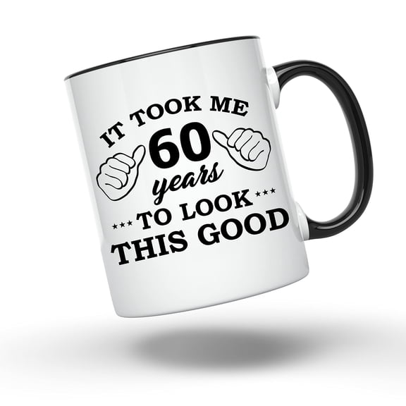 Bliss Monkey Co. It Took Me 60 Years to Look This Good - Funny Birthday Coffee Cup - 60th Birthday Gift - 11 Ounce Coffee Mug - BMCM00033 (60th)