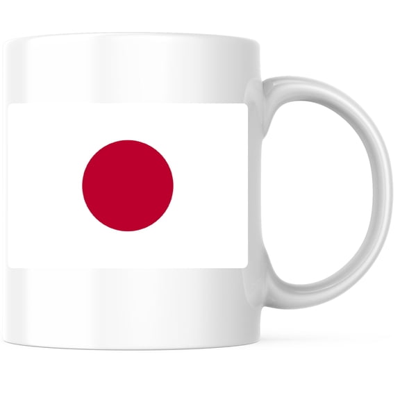 Bliss Monkey Co. Japan World Flag Coffee Mug - Pride - 11 Ounce Coffee Mug - Printed On Both Sides - Choose from Over 100 Countries - Microwave & Dishwasher Safe - White Handle & Interior - BMCM00897
