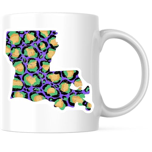 Bliss Monkey Co. Louisiana Leopard Print Coffee Mug - Vibrant Animal Pattern Mug - 11 Ounce Ceramic Cup - Premium Ceramic - Design Printed On Both Sides - BMCM04124