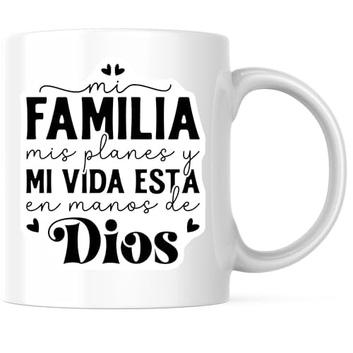 Bliss Monkey Co. Mi Familia Coffee Mug - Spanish Inspirational Quote Mug - 11 Ounce Ceramic Cup - Premium Ceramic - Design Printed On Both Sides - BMCM03867