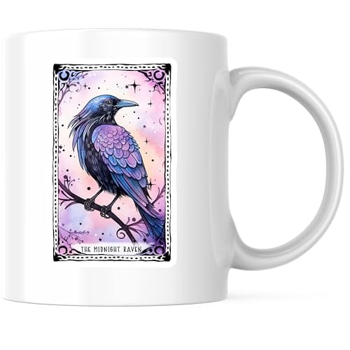 Bliss Monkey Co. Midnight Raven Coffee Mug Gothic Bird Art