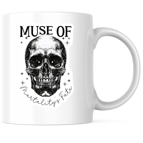 Bliss Monkey Co. Muse of Mortalitys Fate Coffee Mug - Skull and Stars Design Mug - Gothic Style 11 Ounce Mug - Design Printed On Both Sides - High Quality Ceramic - BMCM3532