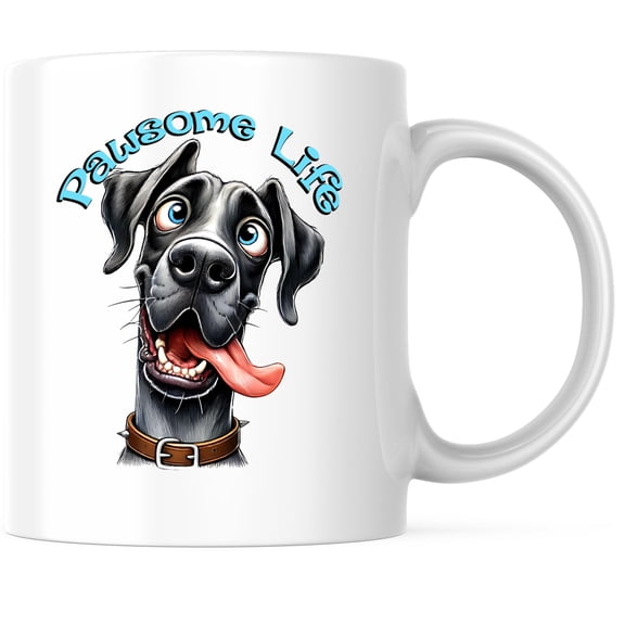Bliss Monkey Co. Pawsome Life Great Dane Coffee Mug - Great Dane Dog Mom Dog Dad Coffee Mug - 11 Ounce Coffee Cup - Premium Ceramic - Design Printed On Both Sides - BMCM02397