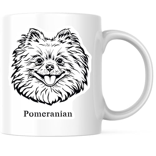 Bliss Monkey Co. Pomeranian Dog Lover Coffee Mug - Cute Dog Design - 11 Ounce Ceramic Cup - Premium Ceramic - Design Printed On Both Sides - BMCM04027