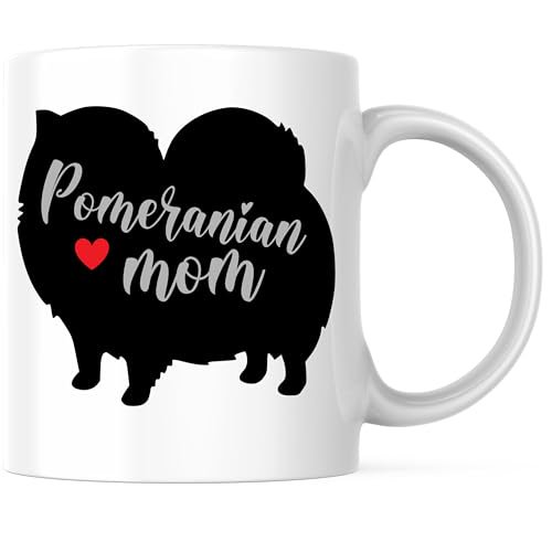 Bliss Monkey Co. Pomeranian Mom Coffee Mug - Pomeranian Dog Breed Coffee Mug - 11 Ounce Coffee Cup - Premium Ceramic - Design Printed On Both Sides - BMCM02512