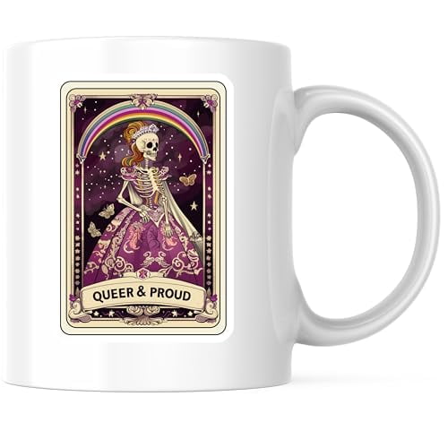Bliss Monkey Co. Queer and Proud Coffee Mug - Tarot Card Design - 11 Ounce Ceramic Cup - Premium Ceramic - Design Printed On Both Sides - BMCM04256
