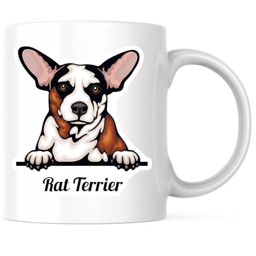 Bliss Monkey Co. Rat Terrier Dog Coffee Mug - Cute Pet Lover Mug - Adorable Dog Breed 11 Ounce Ceramic Cup - Premium Ceramic - Design Printed On Both Sides - BMCM04219
